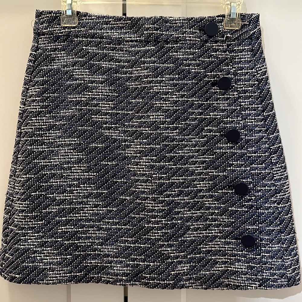 Tweed Mini Skirt in NAVY BLUE